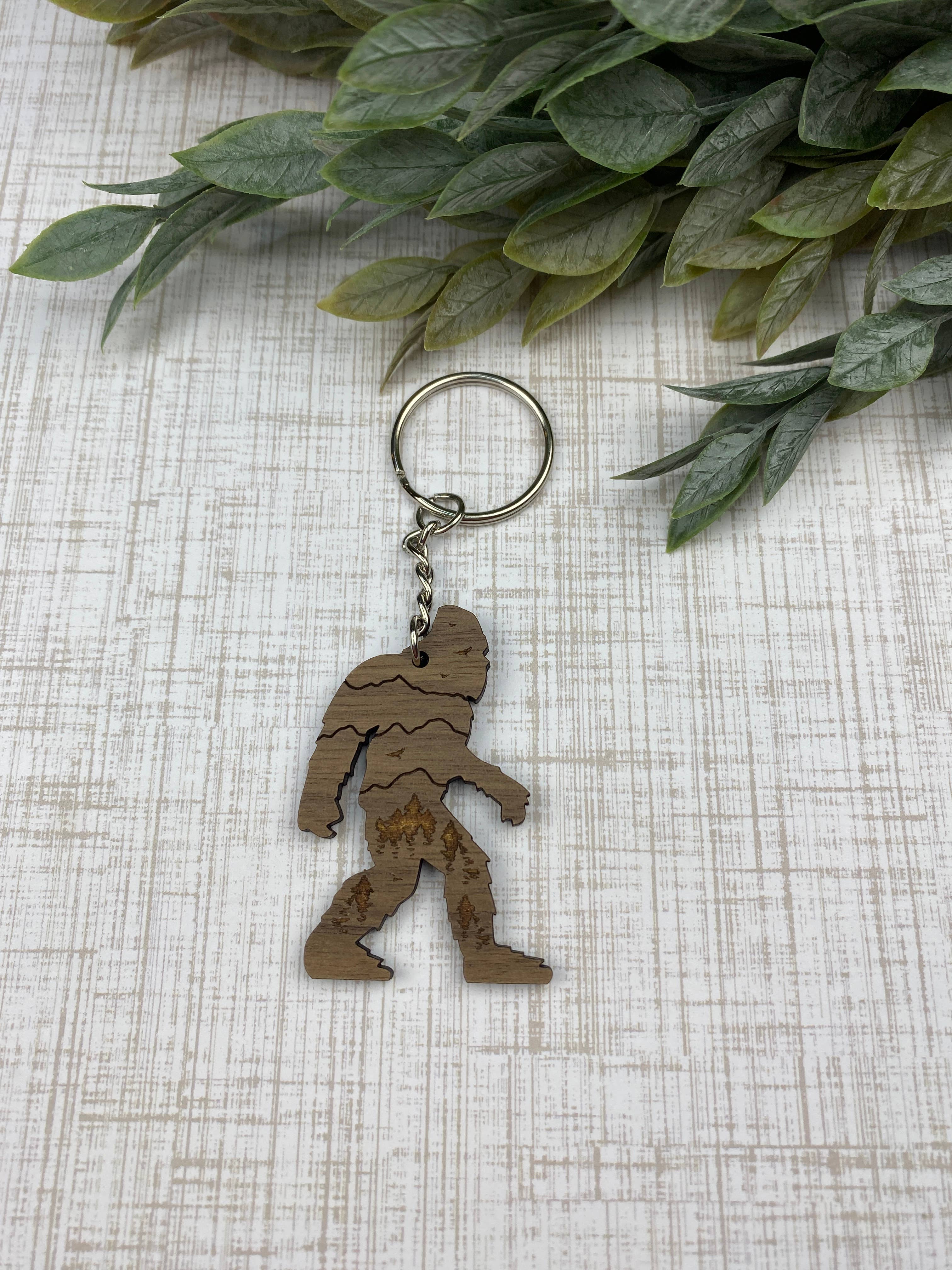Bigfoot / Sasquatch Scenery Keychain