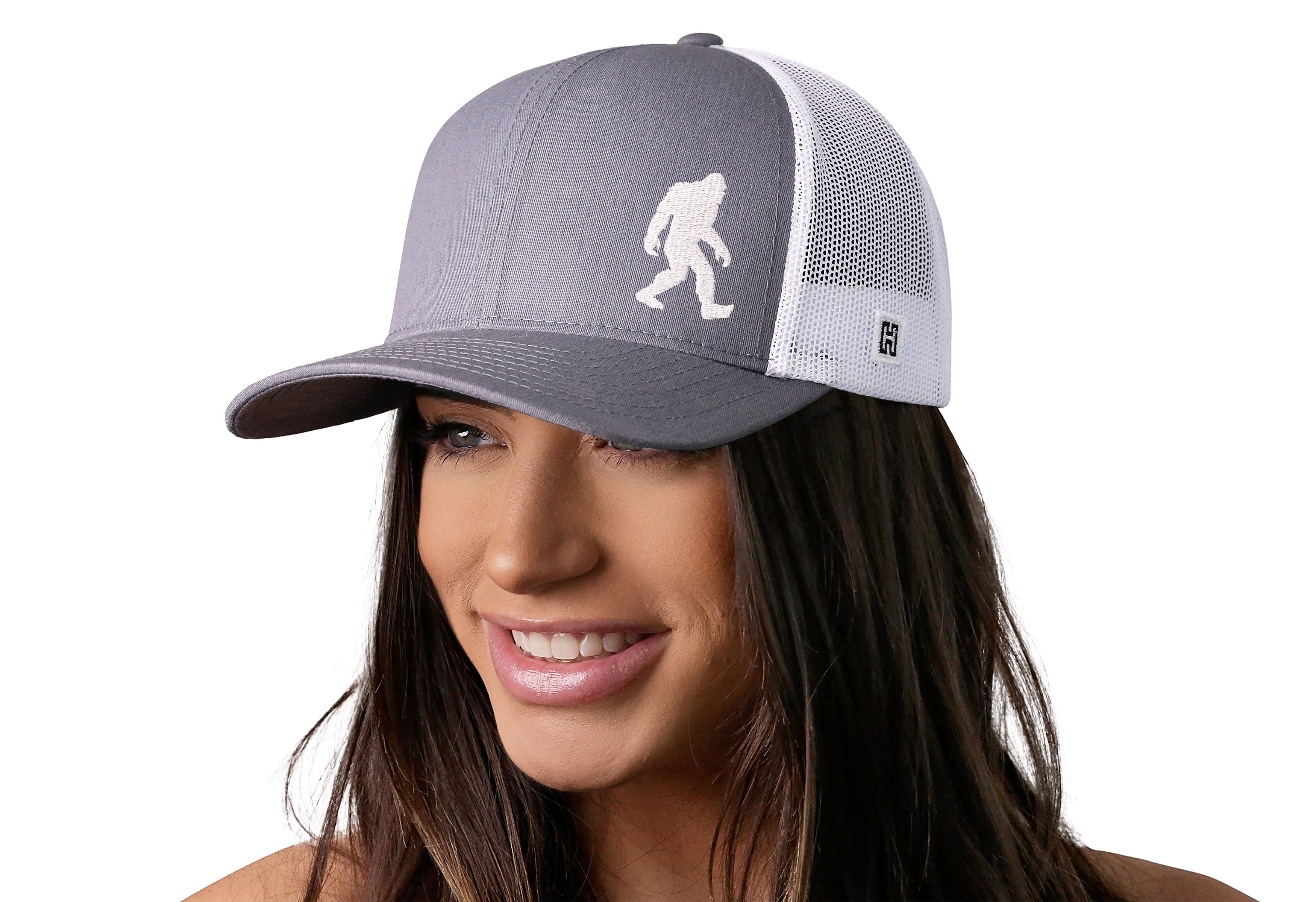Bigfoot Trucker Hat  |  Gray-White Sasquatch Snapback