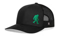Green Bigfoot Trucker Hat  |  Black Sasquatch Snapback