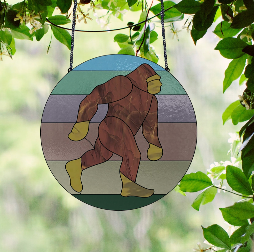 Sasquatch Bigfoot Stained Glass Pattern