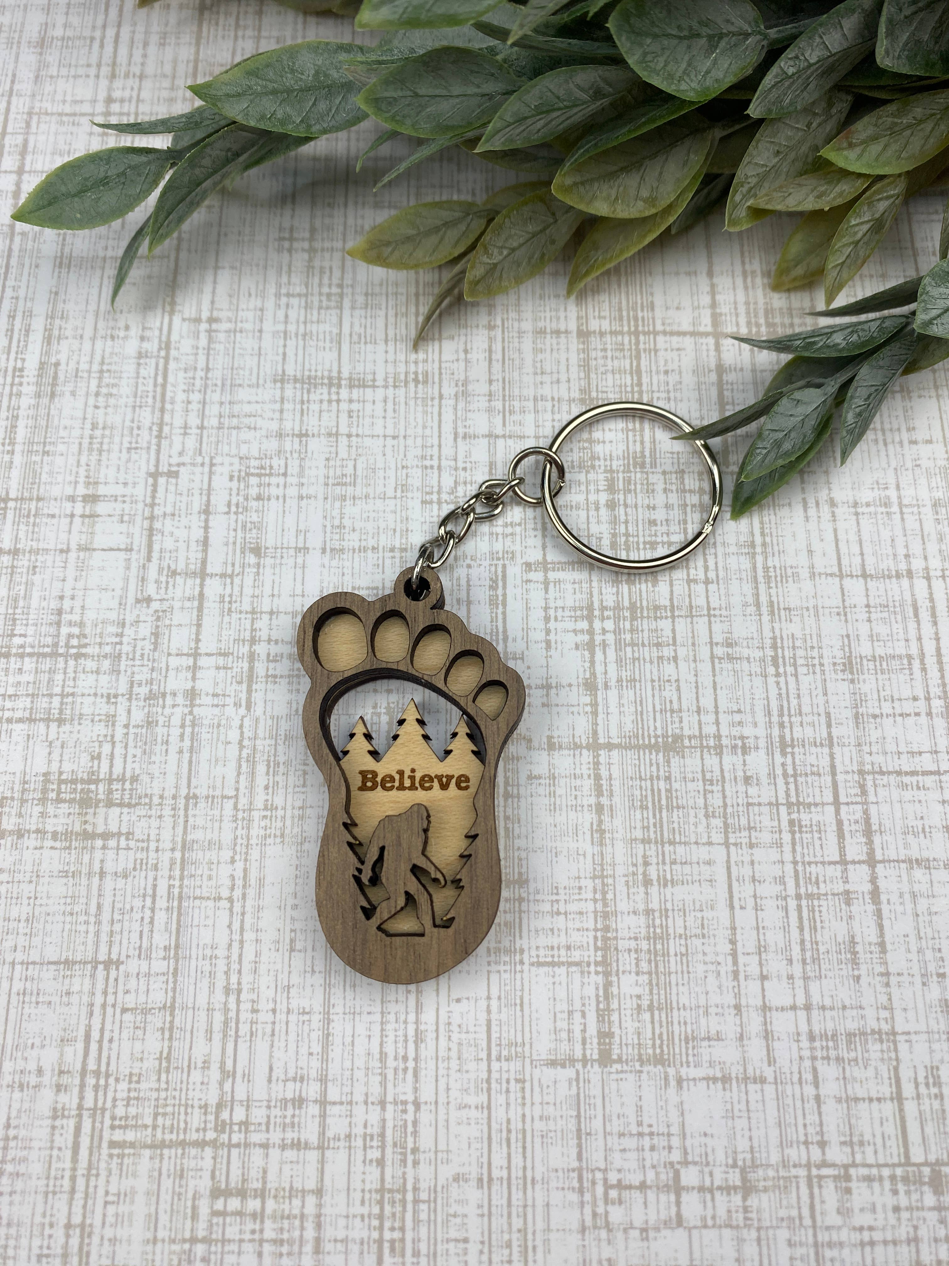 Bigfoot / Sasquatch Believe Keychain