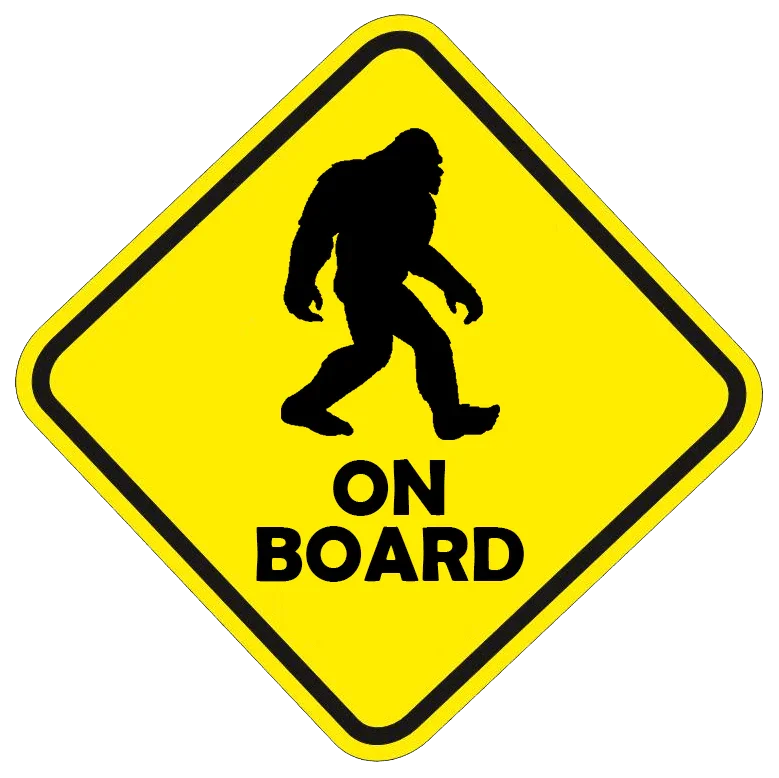 Sasquatch / Bigfoot On Board Sticker 5" - Universal
